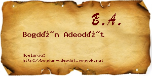 Bogdán Adeodát névjegykártya